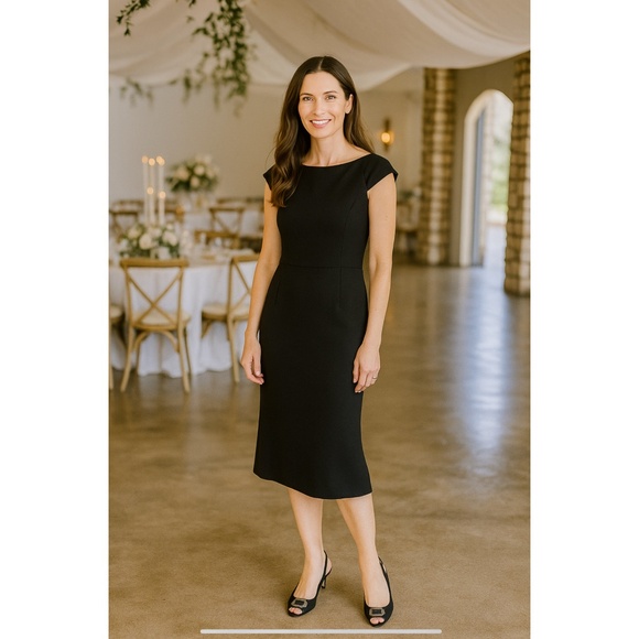 J RENEE BLACK SATIN SLINGBACK HEELS RHINESTONE BUCKLE ELEGANT WEDDING EVENING 11 - Picture 2 of 13